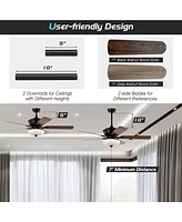 Skonyon 52 Inch Ceiling Fan with 3 Wind Speeds and 5 Reversible Blades-Black
