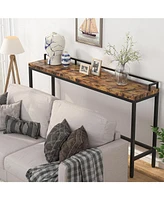 Tribesigns 70.9 inch Extra Long Sofa Table Rustic Industrial Console Behind Couch