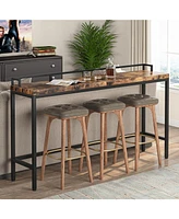 Tribesigns 70.9 inch Extra Long Sofa Table Rustic Industrial Console Behind Couch