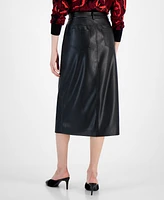 T Tahari Women's Faux Leather Pencil Skirt