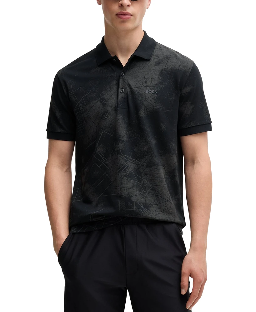 Boss by Hugo Men's Reflective Print Polo