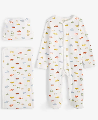 First Impressions Baby Boys 3-Pc. Travel-Print Gift Set, Created for Macy's