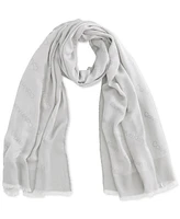 Calvin Klein Women's Logo Border Fringe-Trim Wrap Scarf