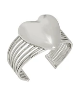 Robert Lee Morris Soho Silver Puffy Heart Cuff Bracelet