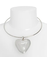 Robert Lee Morris Soho Silver Puffy Heart Necklace Wire Necklace