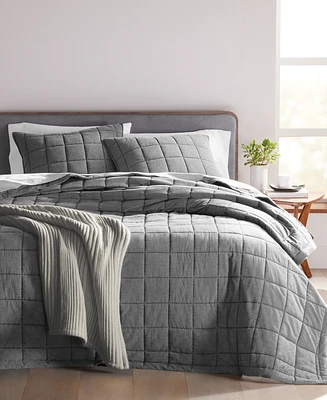 Oake Stonewashed Check Coverlet Set, Full/Queen, Exclusively at Macy's