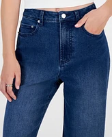 Tinseltown Juniors' High-Rise Shimmer Wide-Leg Jeans