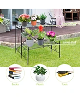 Skonyon 2-Tier Metal Plant Stand Garden Shelf