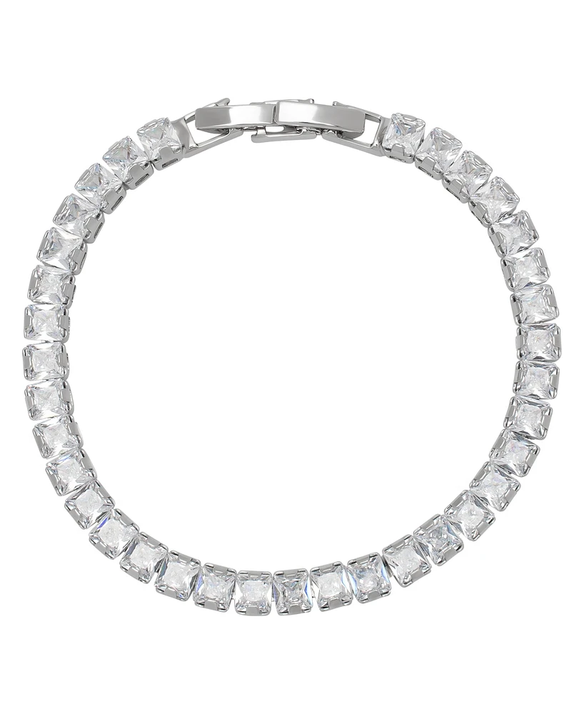 Macy's Cubic Zirconia Emerald-Cut Laydown Bracelet