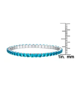 Macy's Simulated Blue Topaz December Birthstone Tennis Stretch Bracelet