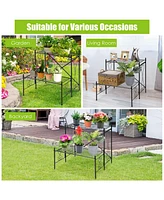 Skonyon 2-Tier Metal Plant Stand Garden Shelf