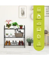 Skonyon 3-Tier Metal Plant Stand Shelf Display Rack for Plants Shoes Flower Pot