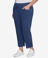 Ruby Rd. Plus Extra Stretch Denim Ankle Jean with Cutout Hem