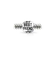 Bling Jewelry Word Best Friend Star Bff Charm Barrel Bead For Women For Oxidized Sterling Silver Fits European Bracelet