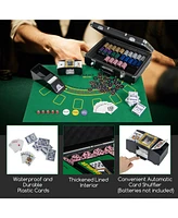 Skonyon 600-Piece Poker Chip Set 14 Gram Claytec Chips with Carrying Case-Black