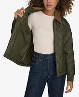 Levi's Women's Diamond Quilted Bomber with Corduroy Collar