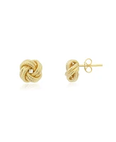 The Lovery Textured Knot Stud Earrings 14K Gold