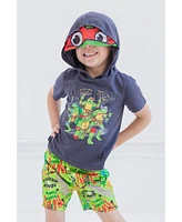 Teenage Mutant Ninja Turtles Leonardo Michelangelo Raphael T-Shirt and Mesh Shorts Outfit Set Toddler to Big Kid