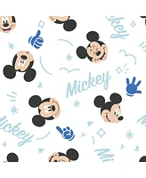 Lambs & Ivy Disney Baby Forever Mickey Mouse White Fitted Crib Sheet