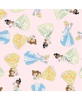 Lambs & Ivy Disney Princesses Pink Fitted Crib Sheet - Belle/Tiana/Cinderella