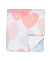 Bedtime Originals Rainbow Hearts White/Pink/Purple Soft Fleece Baby Blanket