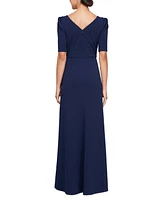 Alex Evenings Women's Embellished-Neck Ruffle Gown