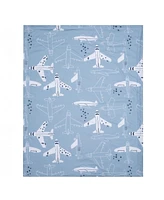 Bedtime Originals Little Aviator Blue/White Airplane Soft Fleece Baby Blanket