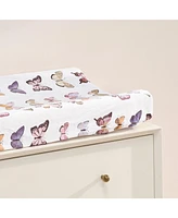 Lambs & Ivy Butterfly Dreams Soft/Cozy Fleece Changing Pad Cover - White