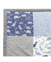 Bedtime Originals Roar Blue/Gray/White Dinosaur 3-Piece Nursery Baby Crib Bedding Set