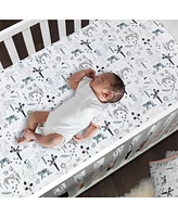 Lambs & Ivy Happy Jungle Pink/White Safari Nursery 5-Piece Crib Bedding Set