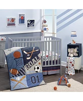 Lambs & Ivy Baby Sports 100% Cotton Fitted Crib Sheet - Football/Basketball