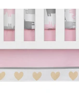 Bedtime Originals Eloise Pink/Gray/Gold/White Elephant 3-Piece Nursery Baby Crib Bedding Set