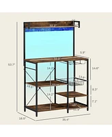 Simplie Fun Baker's Rack with Power Outlets & Led Lights
