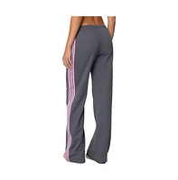 Edikted Women's Averie Contrast Striped Sweatpants