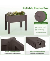Costway Raised Garden Bed with Water Level Indicator Drainage Hole for Vegetables Outdoor