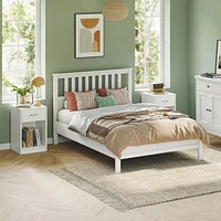 2-Tier Nightstand with Drawer - White Modern End Table for Bedroom, Living Room, or Office, Versatile Side Table for Sofa or Bedside
