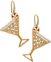 Ajoa By Nadri Gold-Tone Crystal Stone Peppermint Cosmo Drop Earrings