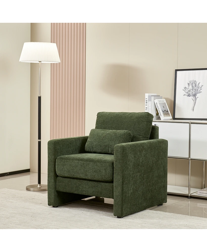 Simplie Fun Modern Chenille Accent Chair for Living, Bedroom, Office