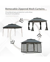 11' Pop Up Canopy with Removable Netting and Carry Bag