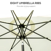 9' Ruffled Patio Umbrella with Tilt and Crank