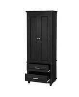 Streamdale Furniture Tall Grey Storage Cabinet with Adjustable Shelves and Drawers