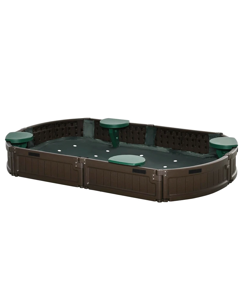 Streamdale Furniture Kids Outdoor Sandbox: 72" Oval with Cover