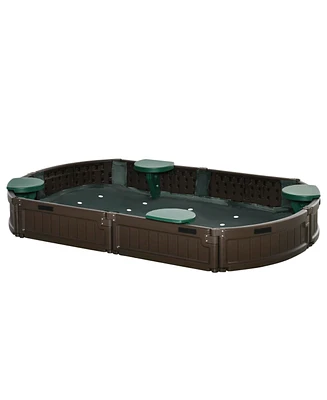 Streamdale Furniture Kids Outdoor Sandbox: 72" Oval with Cover