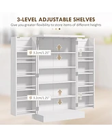 41" Freestanding Pantry Cabinet with 12 Adjustable Shelves