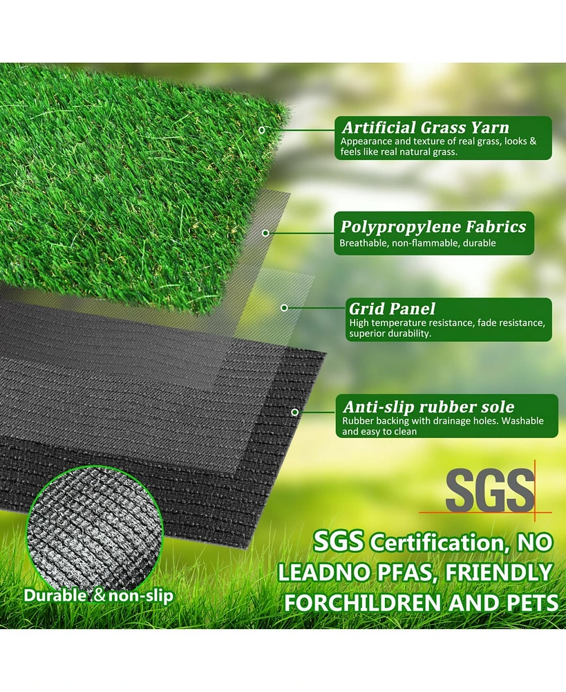 Simplie Fun Artificial Grass Runner Rug for Outdoor Decor