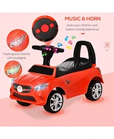 Streamdale Furniture Kids Push Car with Horn, Music, Headlights and Storage