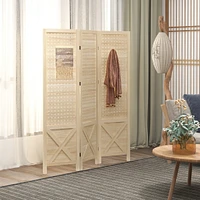 Streamdale Furniture 3-Panel Pegboard Display Room Divider