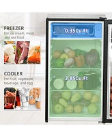 3.2 Cu.Ft Mini Fridge with Freezer, Adjustable Thermostat