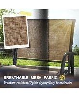 Metal Mesh Patio Glider Set (2 Chairs)