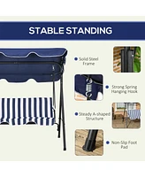3-Seat Patio Swing Chair with Canopy and Cushion